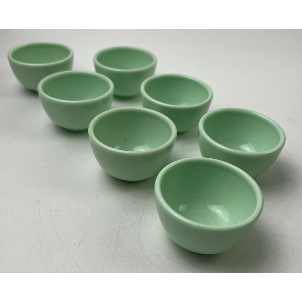 Vintage MCM/Retro Silite Set of 7 Egg Cups Pastel Mint #310 Green